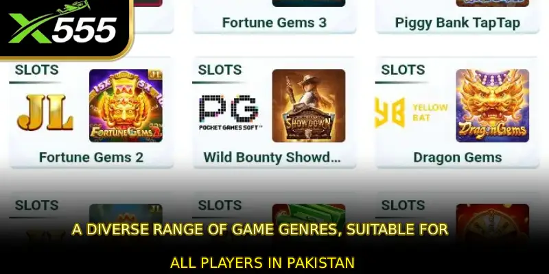 A diverse range of game genres, suitable for all players in Pakistan