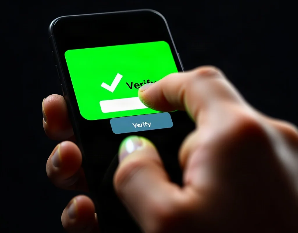Person verifying an OTP code on a smartphone screen