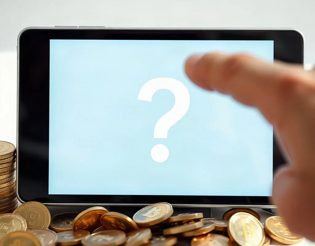 Question mark with coins representing deposit FAQs