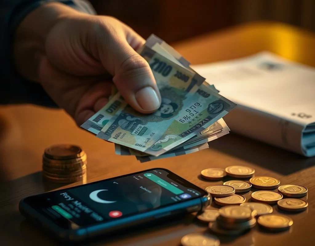 Rupee notes and coins representing transaction limits and fees on X555