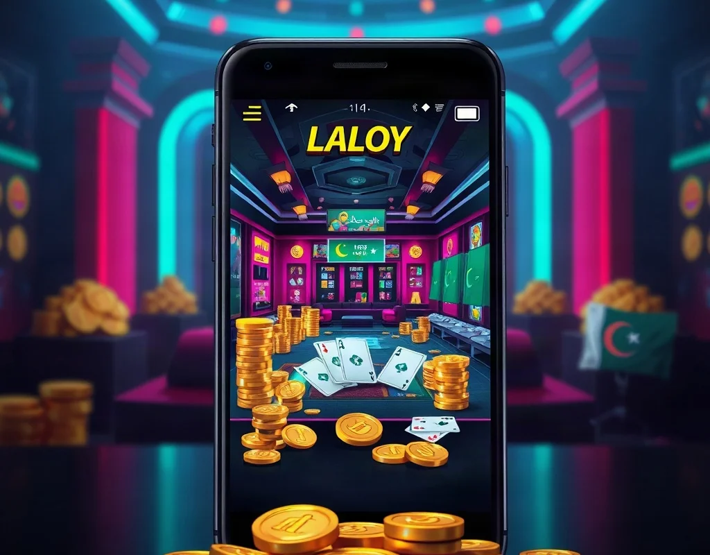 X555 game app interface on a smartphone with game icons and Pakistani flag elements