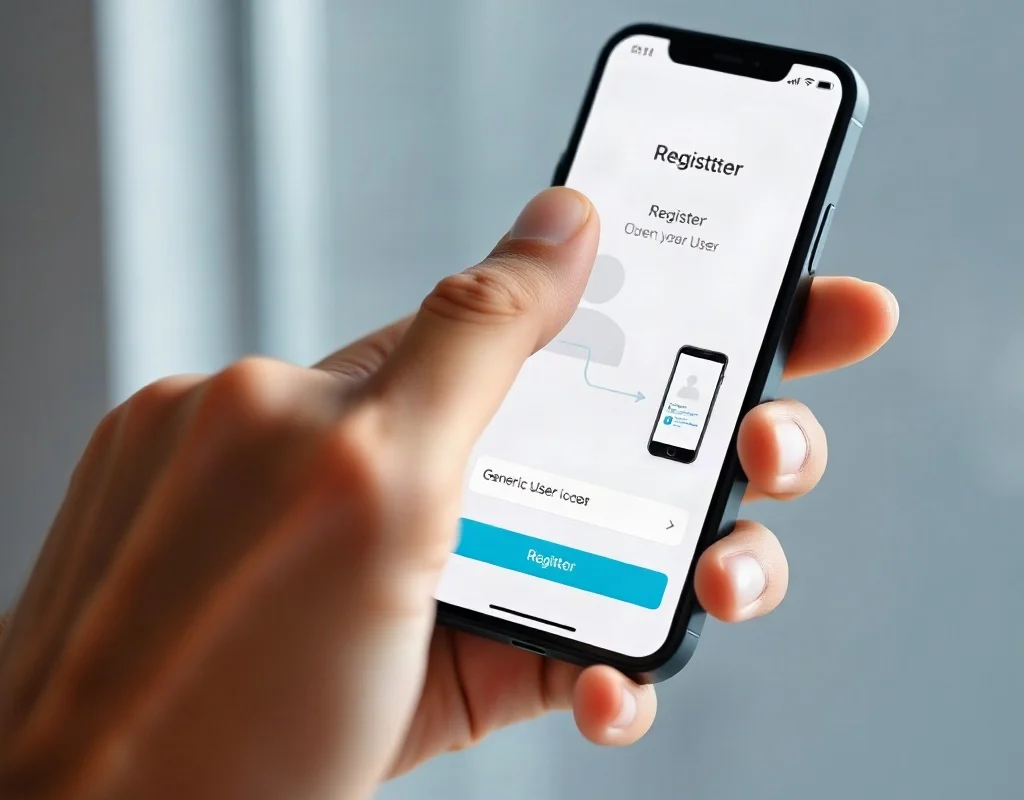 Registering an account on the X555 game app on a smartphone