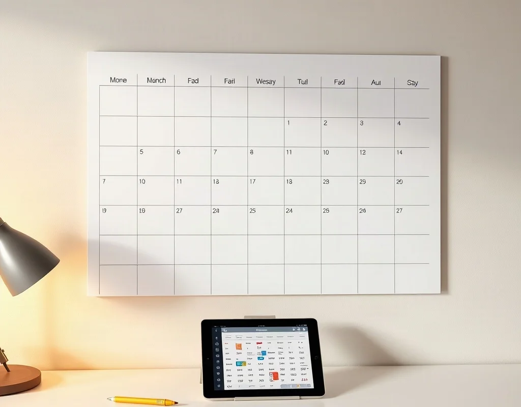 Calendar and tablet showing X555 promotion schedule