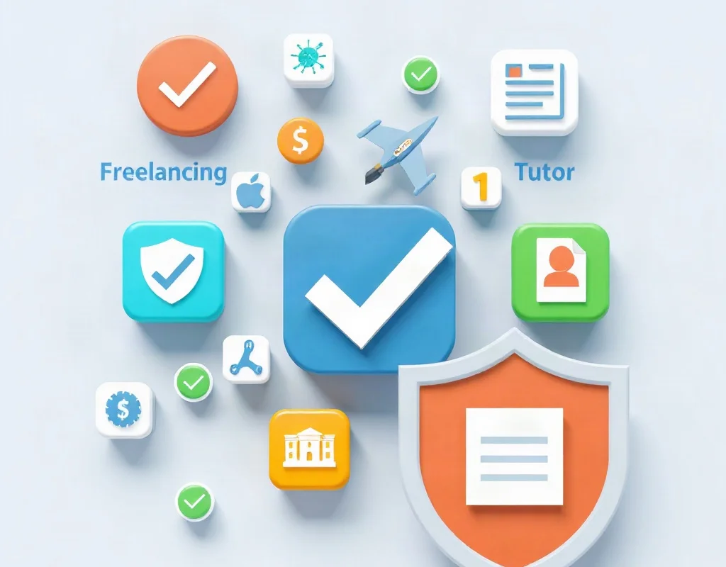 Icons representing legitimate online earning opportunities